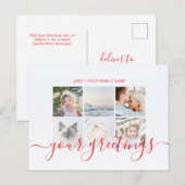 Cartes de vœux de famille en élégante écriture min (Devant / Derrière)