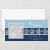 Cartes de vœux de fêtes de fin d'année Flocon de n (Devant / Derrière)