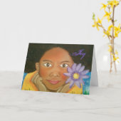 Cartes de voeux de fille de joie (Fleur jaune)