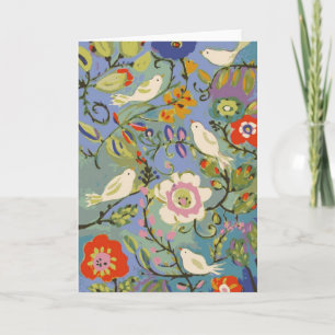Cartes de voeux de fleurs et d'oiseaux