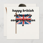 Cartes de voeux de la citoyenneté britannique (Devant / Derrière)