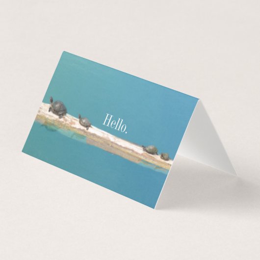 Cartes de voeux de la famille des tortues "Hello" (Front)