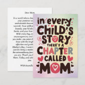 Cartes de voeux de la fête de la mère "Maman Lumiè (Devant / Derrière)