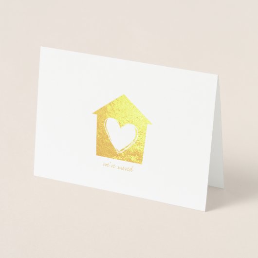 Cartes de voeux de la maison de coeur Etched Gold  (Devant)