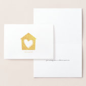 Cartes de voeux de la maison de coeur Etched Gold  (Affichage)