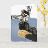 Cartes de voeux de lancement de surf des neiges (Fleur jaune)