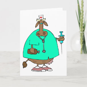 Cartes de voeux de l'infirmière de vache