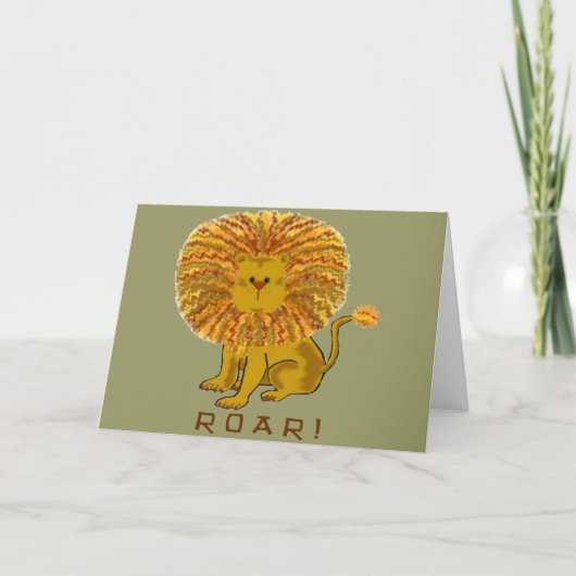 Cartes de voeux de lion (Devant)