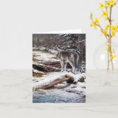 Cartes de voeux de loup (Fleur jaune)