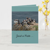 Cartes de voeux de macareux (Fleur jaune)