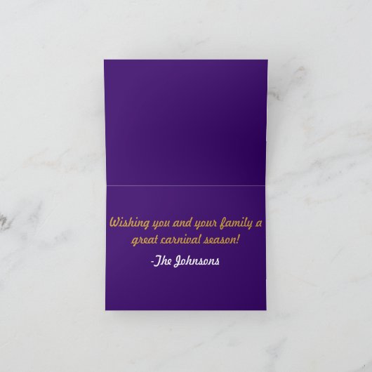 Cartes de voeux de mardi gras (Intérieur)