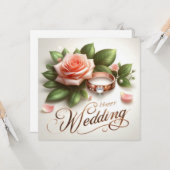 Cartes de vœux de mariage (Devant/Arrière en situation)