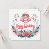 Cartes de vœux de mariage (Devant/Arrière en situation)