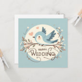 Cartes de vœux de mariage (Devant/Arrière en situation)
