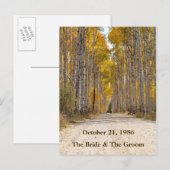 Cartes de vœux de mariage d'automne d'Allée des Tr (Devant / Derrière)