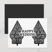 Cartes de vœux de mariage heureuses (Devant / Derrière)