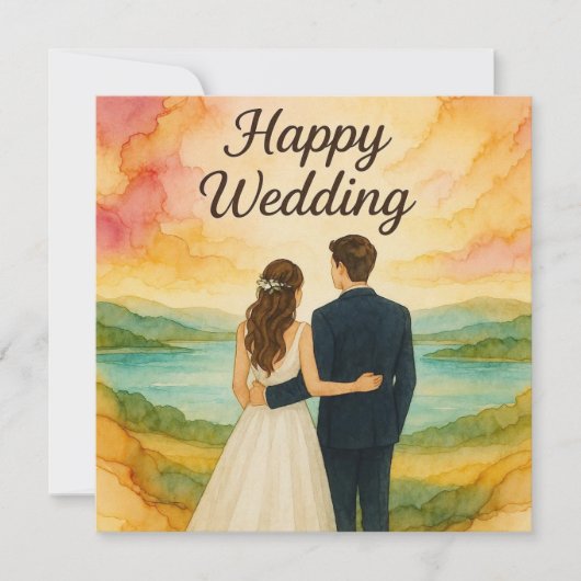 Cartes de vœux de mariage joyeux (Devant)