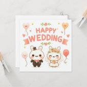 Cartes de vœux de mariage joyeux (Devant/Arrière en situation)