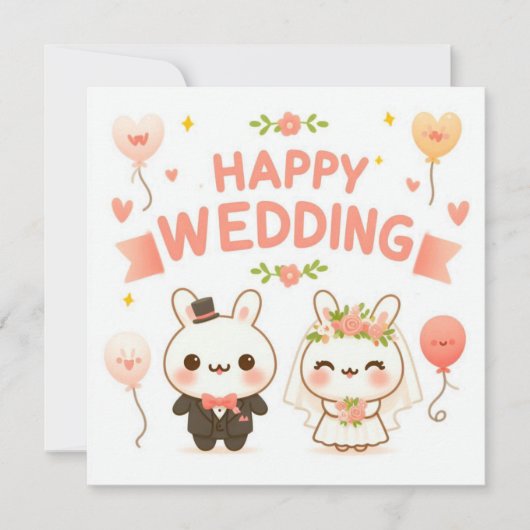Cartes de vœux de mariage joyeux (Devant)