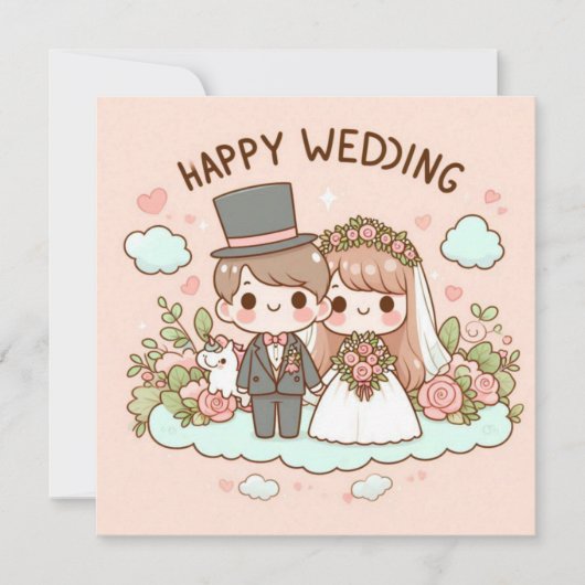 Cartes de vœux de mariage joyeux (Devant)