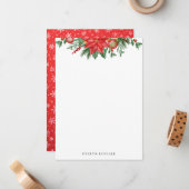 Cartes de vœux de Noël à feuillage verdure festive (Devant/Arrière en situation)