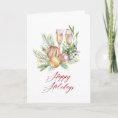 Cartes de vœux de Noël avec bulles et Champagne (Devant)