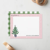 Cartes de vœux de Noël avec sapin pour les fêtes (Devant/Arrière en situation)