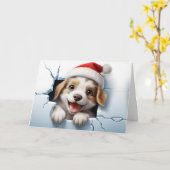 Cartes de vœux de Noël Bébé Animaux Mignons 3D Chi (Fleur jaune)