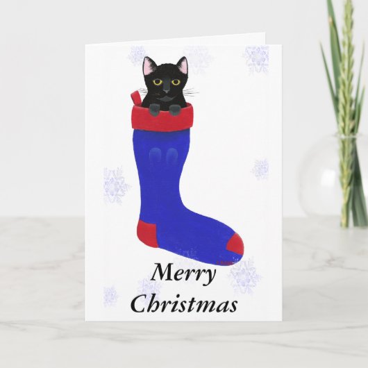 Cartes de voeux de Noël Chat Snowflakes (Devant)