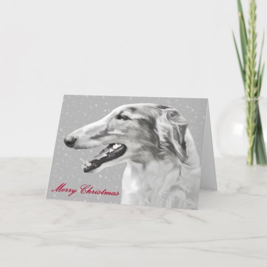 Cartes de voeux de Noël de Borzoi (Devant)