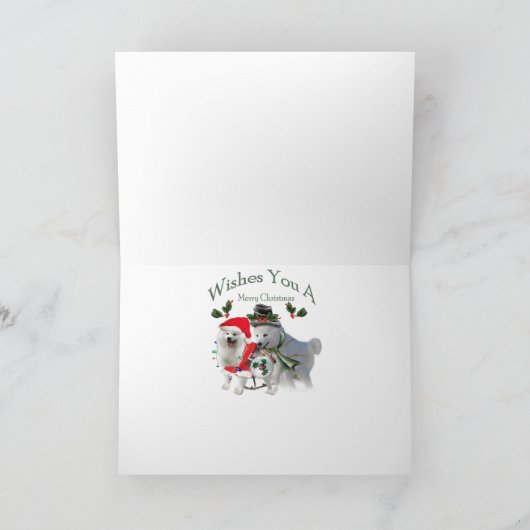Cartes de voeux de Noël de Samoyed (Intérieur)