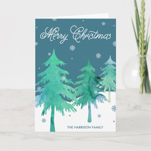 Cartes de voeux de Noël de scène d'hiver (Devant)