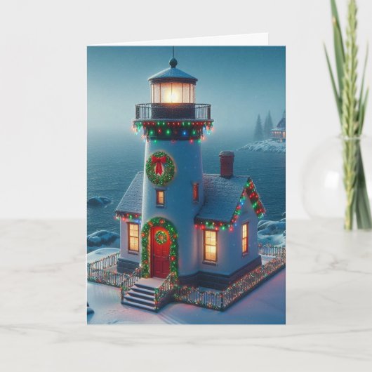 Cartes de vœux de Noël du phare (Devant)