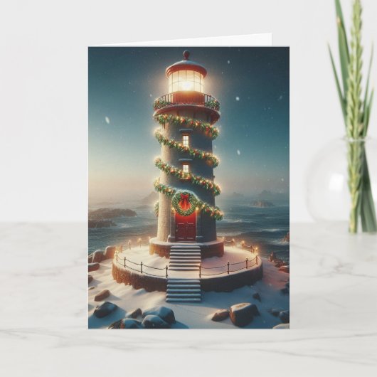 Cartes de vœux de Noël du phare (Devant)