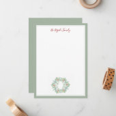 Cartes de vœux de Noël en aquarelle (Devant/Arrière en situation)