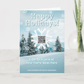 Cartes de vœux de Noël flocon de neige avec QR Cod (Devant)