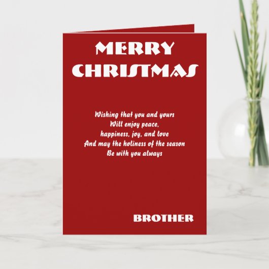 Cartes de voeux de Noël Frère (Devant)