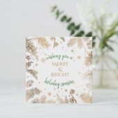 Cartes de voeux de Noël Gold Branches (Debout devant)