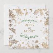 Cartes de voeux de Noël Gold Branches (Devant)