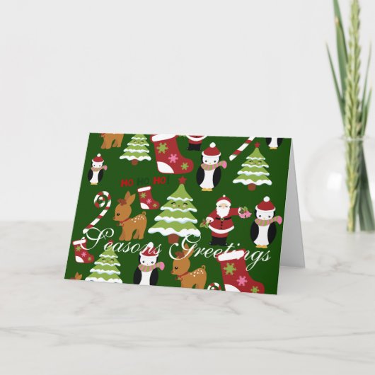 Cartes de voeux de Noël pliées Joyeuses Fêtes (Devant)