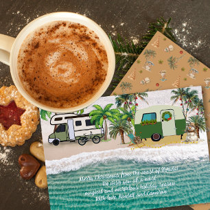 Cartes de vœux de Noël pour camping en bord de mer