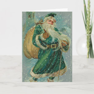 Cartes de vœux de Noël-Retro Père Noël