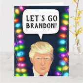 CARTES DE VŒUX DE NOËL TRUMP LET'S GO BRANDON! (Fleur jaune)
