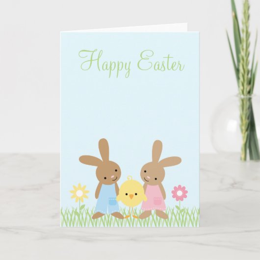 Cartes de voeux de Pâques d'amis de ressort (Devant)