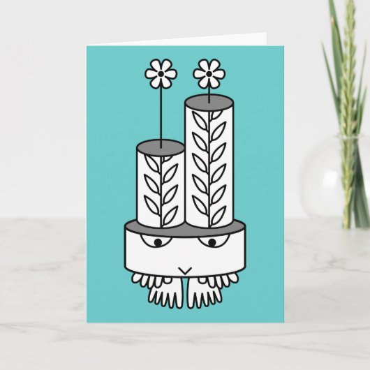 Cartes de voeux de personnage de dessin animé Kawa (Devant)