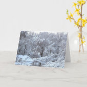 cartes de voeux de photo de blanc de scène d'hiver (Fleur jaune)