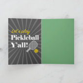 Cartes de vœux de pickle-ball Fête de pickle-ball (Intérieur)