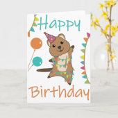 Cartes de vœux de Quokka pour votre anniversaire (Fleur jaune)