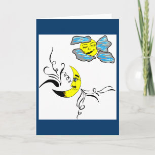 cartes de voeux de rêves doux soleil et lune