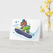 Cartes de voeux de snowboard (Fleur jaune)